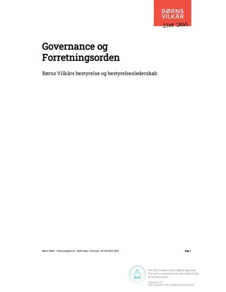 Governance og forretningsorden