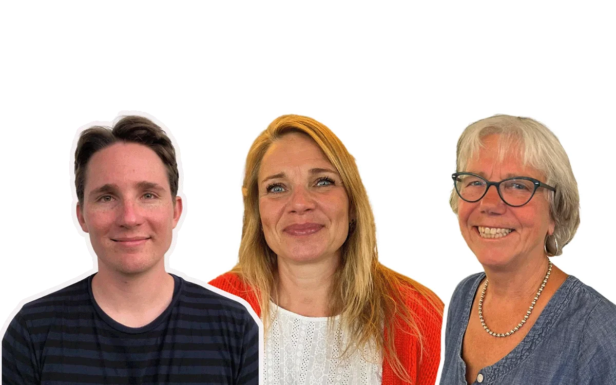 Tre frivillige på BørneTelefonen