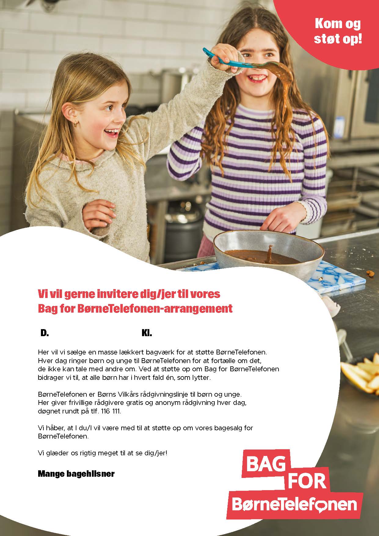 Invitation til bagearrangementer til skoler