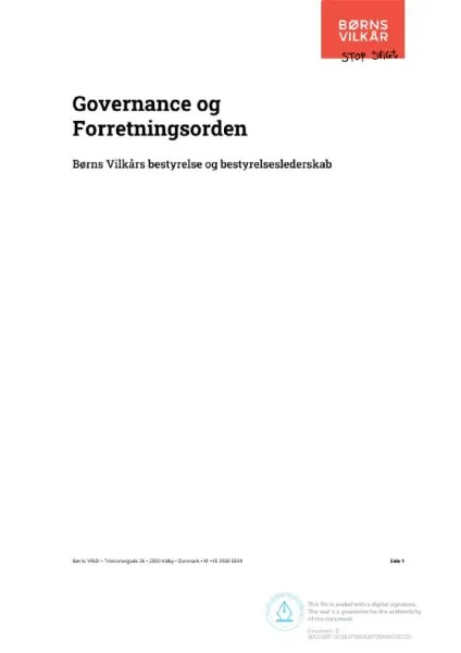 Governance og forretningsorden